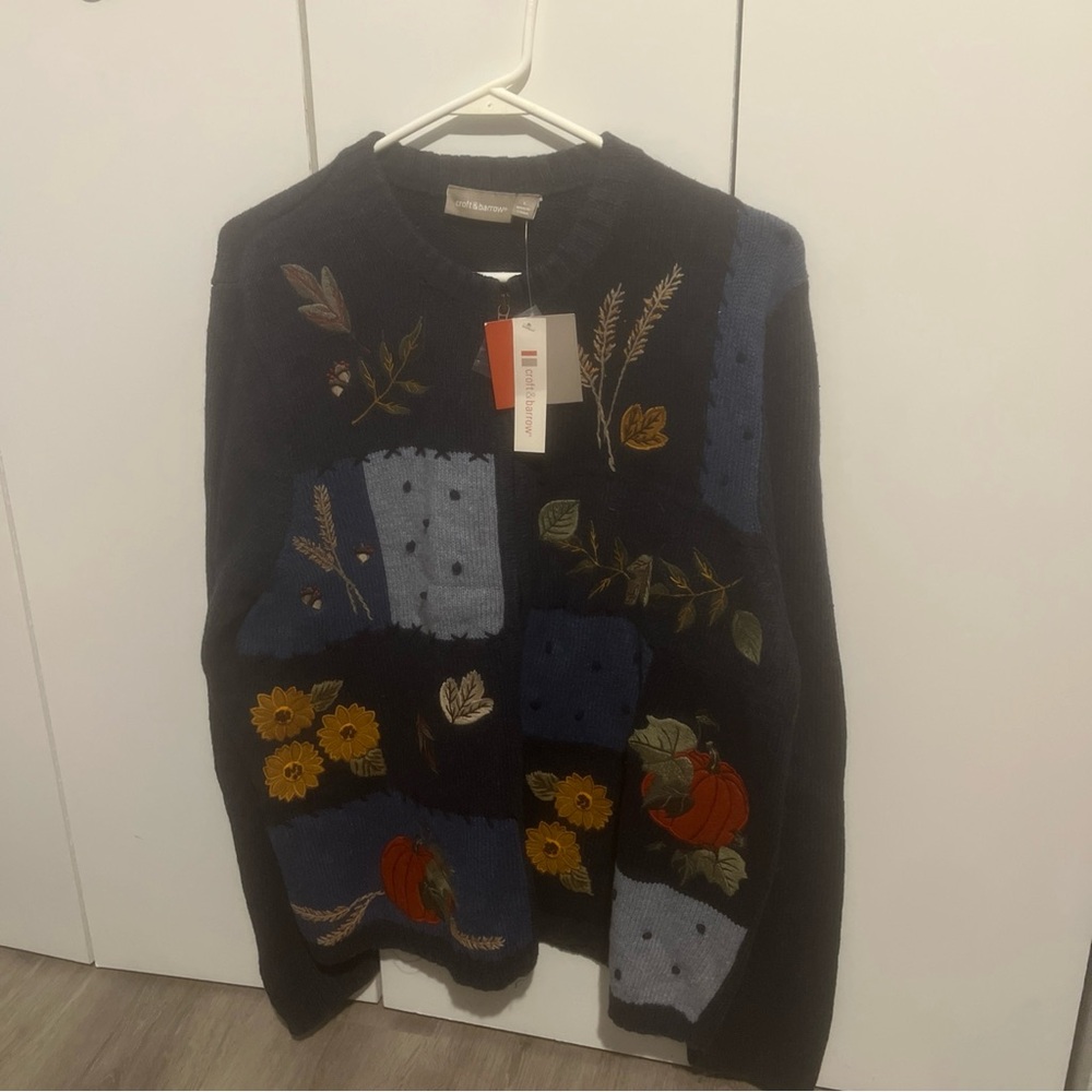 Patchwork Sweater - Black and Blue